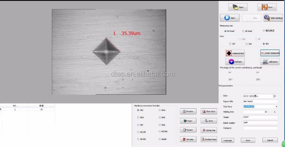 DTEC DHV-1000DT Touch screen Micro Vickers Hardness Tester Desktop Type for Metal Hardness Test CCD camera and software