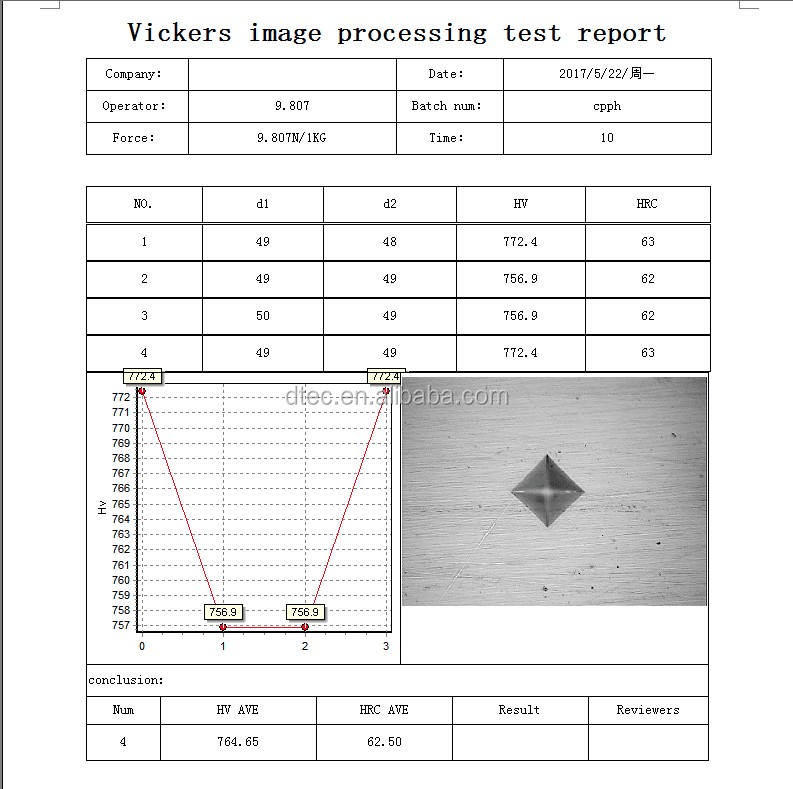 DTEC DHV-1000DT Touch screen Micro Vickers Hardness Tester Desktop Type for Metal Hardness Test CCD camera and software